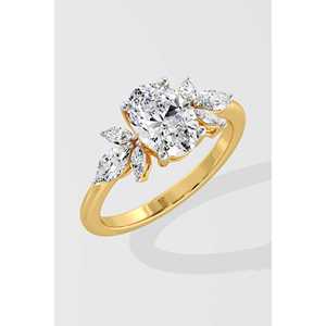 Anillo de Diamantes Ovalados Freesia de 1 Quilate, Elegante y Deslumbrante - Product Image 1