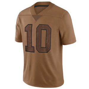 เสื้อฟุตบอลแขนสั้นคอวีสำหรับผู้ชายหมายเลข 10 สีน้ำตาล ระบายความชื้นได้ดี ทรงปกติ ชุดอเมริกันฟุตบอล - Product Image 5
