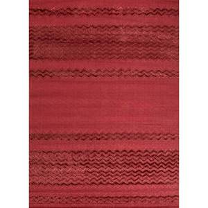 Alfombra Clásica a Rayas Tejida a Mano de Bambú y Seda, Roja y Naranja, 10 mm de Grosor, para Uso Doméstico-HBS-04, Alfombra para Sala de Estar o Pasillo - Product Image 1