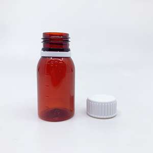 Venta directa de fábrica, botella de jarabe de PET de grado médico de 50ml, Color marrón a prueba de luz con marcas graduadas para medicina líquida - Product Image 1