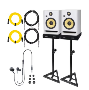 Venta al por mayor de par de monitores de estudio profesionales KRK RP8 8 G4 bi-amplificados con salida de audio estéreo de 8 pulgadas en color negro, disponibles a nivel nacional. - Product Image 3