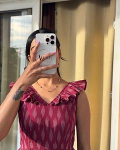 Chic Boho Maxi vestido para mujer diario Casual y ropa de fiesta diseño escalonado fluido tela suave mangas abullonadas botón frontal estampado Floral - Product Image 2