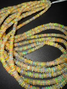 Welo Opale éthiopienne 3-4mm perles de pierre rondelle lisse naturelle de l'Inde prête à expédier - Product Image 2