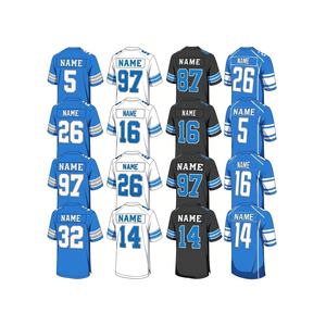 Camisetas de fútbol americano para hombre al por mayor de fábrica, camisetas de manga corta bordadas con parche cosido personalizado, todos los equipos, proveedores OEM ODM - Product Image 1