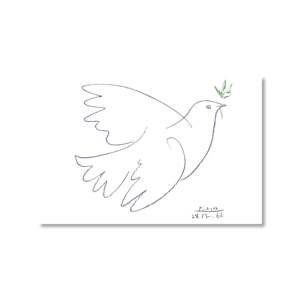 Impresión artística de la paloma de la paz de Pablo Picasso, elegante patrón de naturaleza muerta - Product Image 2