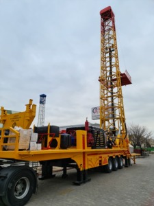 เครื่องเจาะบ่อน้ำลึก 800 เมตร แบบคลัตช์ ติดตั้งบนรถพ่วง พร้อมปั๊มโคลน โรตารี่ขนาดใหญ่ เครื่องยนต์กำลังสูง - Product Image 2