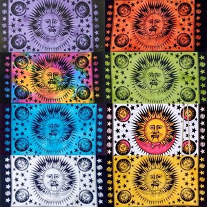 Reine taille tenture murale coton bleu lune soleil impression Mandala tapisserie literie couvre-lit décor à la maison par les expéditeurs indiens - Product Image 6