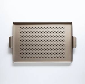 Plateau de service en métal avec poignées en acier inoxydable couleur or Rectangle cercle forme plateau de service alimentaire décoratif hôtel Ware - Product Image 6