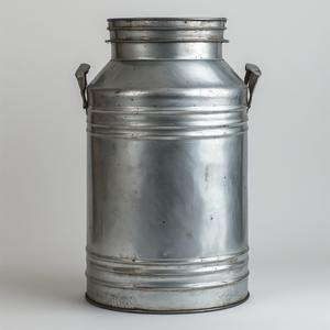 Lata de leche galvanizada decorativa con detalles de latón grabado artesanal que ofrece acento para interiores con estilo - Product Image 4