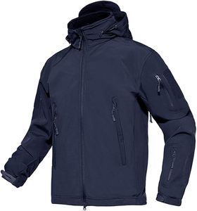 Wholesale Lightweight Men's Softshell <b>Jacket</b> with Zipper Cotton Filled <b>Fleece</b> <b>Lined</b> Water Resistant Windproof for Outdoor Hiking - Product Image 6