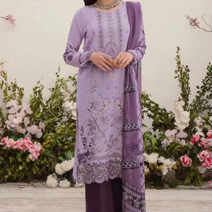 2025 nueva moda mujer seda Salwar Kameez Formal pakistaní césped trajes para fiestas verano césped vestido precio al por mayor indio - Product Image 1