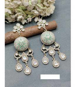 Precioso diseñador ligero Mehandi pendiente para niñas boda tradicional étnico uso diario joyería de la India - Product Image 3