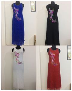 Vêtements pour femmes Robe longue en maille à paillettes brodée à la main Soirée Cocktail Soirée Clubbing Wear Cami Dress Classic Style Gown - Product Image 6