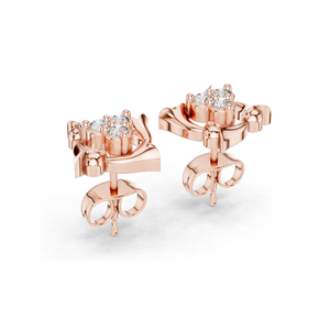 Boucles d'oreilles clous en diamant de laboratoire, poids total 0,21 carat, or 18 carats, 14 carats, 10 carats et argent 925, options moissanite et diamant de laboratoire - Product Image 6