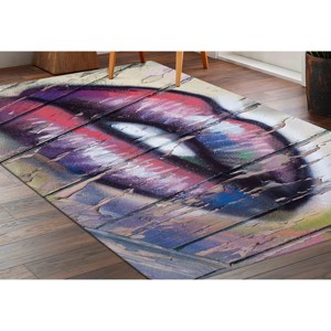 Alfombra Chenille Lip Graffiti: Decoración Moderna para Loft, Alfombra Suave No Tejida - Product Image 3