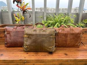 New <b>Large</b> Capacity Business Travel Full Grain Genuine Leather Briefcase Laptop <b>Bag</b> for Unisex Cowhide Shoulder <b>Messenger</b> <b>Bags</b> - Product Image 4