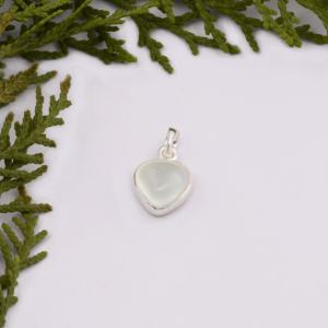 Pendentif en argent sterling 925 avec calcédoine rose naturelle - Product Image 1