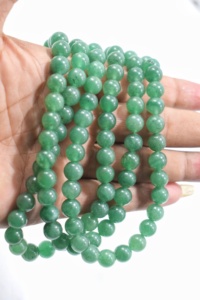 Cuentas de piedra de Aventurina verde redonda de calidad superior, piedra preciosa lisa de 8mm para pulseras DIY - Product Image 2