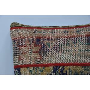 Coussin en laine de Bohème multicolore de 18x18 pouces Coussin décoratif à motif vintage Portable pour la literie Utilisation au sol Anneau tissé carré - Product Image 2