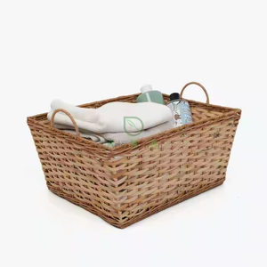 Cesta de lavandería de ratán hecha a mano con asas fuertes para un conveniente Almacenamiento de toallas y organización del hogar - Product Image 4