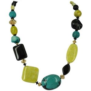 Women's Vintage Lightweight Geometric Resin Necklace Ball Shape Pattern with <b>Rope</b> <b>Chain</b> for Party & Wedding - Product Image 4