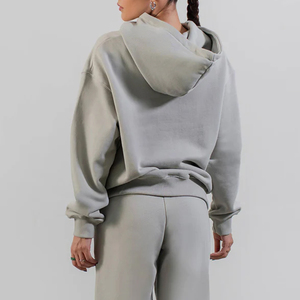Sudadera con capucha de gran tamaño con hombros caídos para mujer más vendida, ropa de invierno de moda con logotipo frontal a bajo precio - Product Image 2