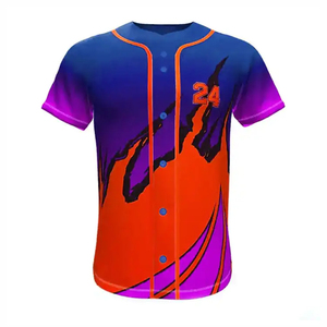 Maillot de baseball à manches courtes en polyester 100 % à séchage rapide, personnalisable avec le nom de l'équipe, vente chaude OEM/ODM - Product Image 1