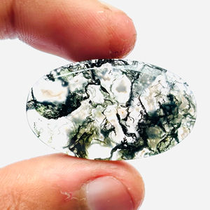 Piedra preciosa de ágata de musgo Natural de grado AAA, tamaños calibrados sueltos de alta calidad pulidos para la fabricación de joyas - Product Image 4