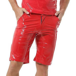 Pantalones Cortos de Cuero para Hombre con Logotipo Personalizado OEM, Cierre de Cremallera, Sólidos, Casuales, Transpirables, de Secado Rápido y Cómodos - Product Image 4