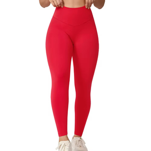 Fabricant professionnel de haute qualité nouveauté femmes solide cheville longueur Yoga Leggings coupe ajustée taille élastique évacuation de la sueur - Product Image 2