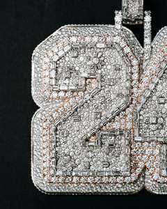 Custom Hip Hop Style S925 <b>Silver</b> Jewelry Number/<b>Initial</b> Letter <b>Pendant</b> Iced Mixed Pear-shape Baguette Diamond VVS Moissanite - Product Image 3