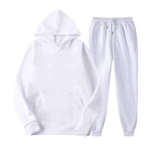 100% coton Sport costumes européen américain tendance Fitness sweats à capuche pantalons de survêtement mince décontracté mode survêtements vêtements deux pièces ensemble - Product Image 2