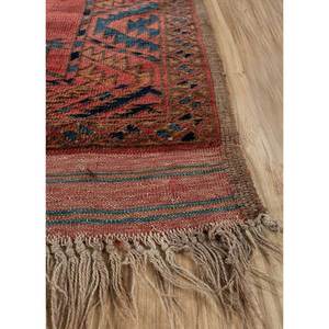 Tapis en laine noués à la main Kiaan, motif géométrique abstrait rouge-orange, design Kilim, pour entrée, couloir, 9x12 rectangulaire - Product Image 4