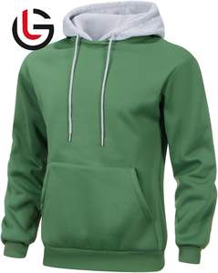 Men's Casual Crop-Length Pullover Sweatshirts 100%Cotton <b>Fleece</b> <b>Hoodie</b> for Men Winter Warm Unlined Comfortable and Features Hood - Product Image 2