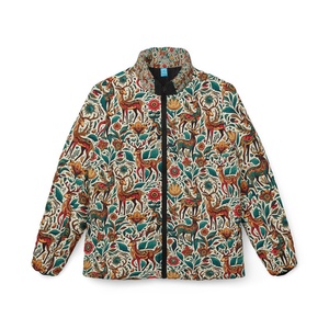Chaqueta Acolchada Informal para Mujer con Estampado Gráfico de Ciervo del Bosque, Chaqueta de Calle con Relleno de Algodón, Estilo Hip Hop Gótico, Venta al por Mayor - Product Image 1