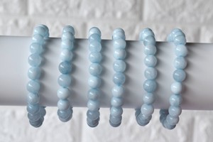 Hot Selling High Quality Aquamarine 8mm Round Beaded <b>Bracelet</b> Semi Precious Healing <b>Gemstone</b> <b>Bracelet</b> for Jewelry Meditation - Product Image 4