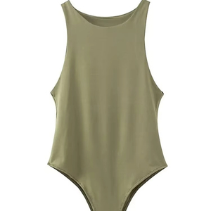 Nouveau maillot de bain respirant de qualité supérieure femmes sans manches été maillot de bain décontracté personnalisé élégant une pièce body - Product Image 1