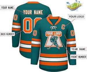 Venta al por mayor precio barato nuevo diseño jersey de hockey impresión por sublimación de secado rápido bordado logotipo personalizado hombres deporte jersey de hockey - Product Image 4