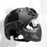 Casque tactique Masque intégral en maille Casque d'assaut avec masque en maille d'acier pour le sport en plein air