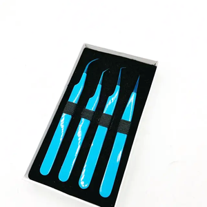 Pinzas de pestañas con punta de fibra de etiqueta privada, pinzas de extensión de pestañas con volumen de punta de fibra con logotipo personalizado - Product Image 3