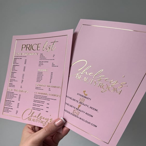 Tarjeta de invitación personalizada lista de precios imprimible impermeable resistente al aceite lista de precios de papel para su tienda de instrucciones de negocios - Product Image 4