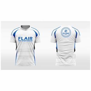 Maillot de football personnalisé pour adultes – Qualité supérieure, 100 % polyester, confortable, respirant, séchage rapide, anti-bactérien, col en V, coupe courte - Product Image 1
