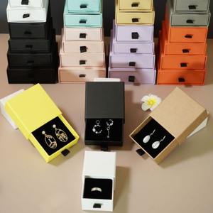 促销最新包装礼品抽屉女孩包装纸板纸耳环黑色储物珠宝首饰盒 - Product Image 3