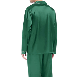 Ensemble de pyjama en satin de soie 100% respirant de luxe pour homme, chemise et vêtements de nuit avec broderie personnalisée, confort exceptionnel, tissu en terry - Product Image 5
