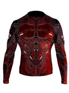 Custom <b>Printed</b> Men's Rash Guard Long Sleeve Compression Shirts Polyester UPF50+ Swim <b>Surfing</b> Rash Guard Shirts - Product Image 2