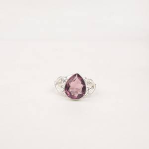 Bague en argent sterling avec rhodolite de forme ovale, pierre précieuse violette faite à la main, certifiée IGI, pour femme, cadeau de fiançailles - Product Image 4