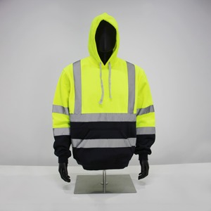 Sweat-shirt de sécurité à manches longues avec doublure en polaire chaude pour l'hiver, uniforme de travail, sweat-shirt de sécurité réfléchissant pour les ouvriers du bâtiment - Product Image 2