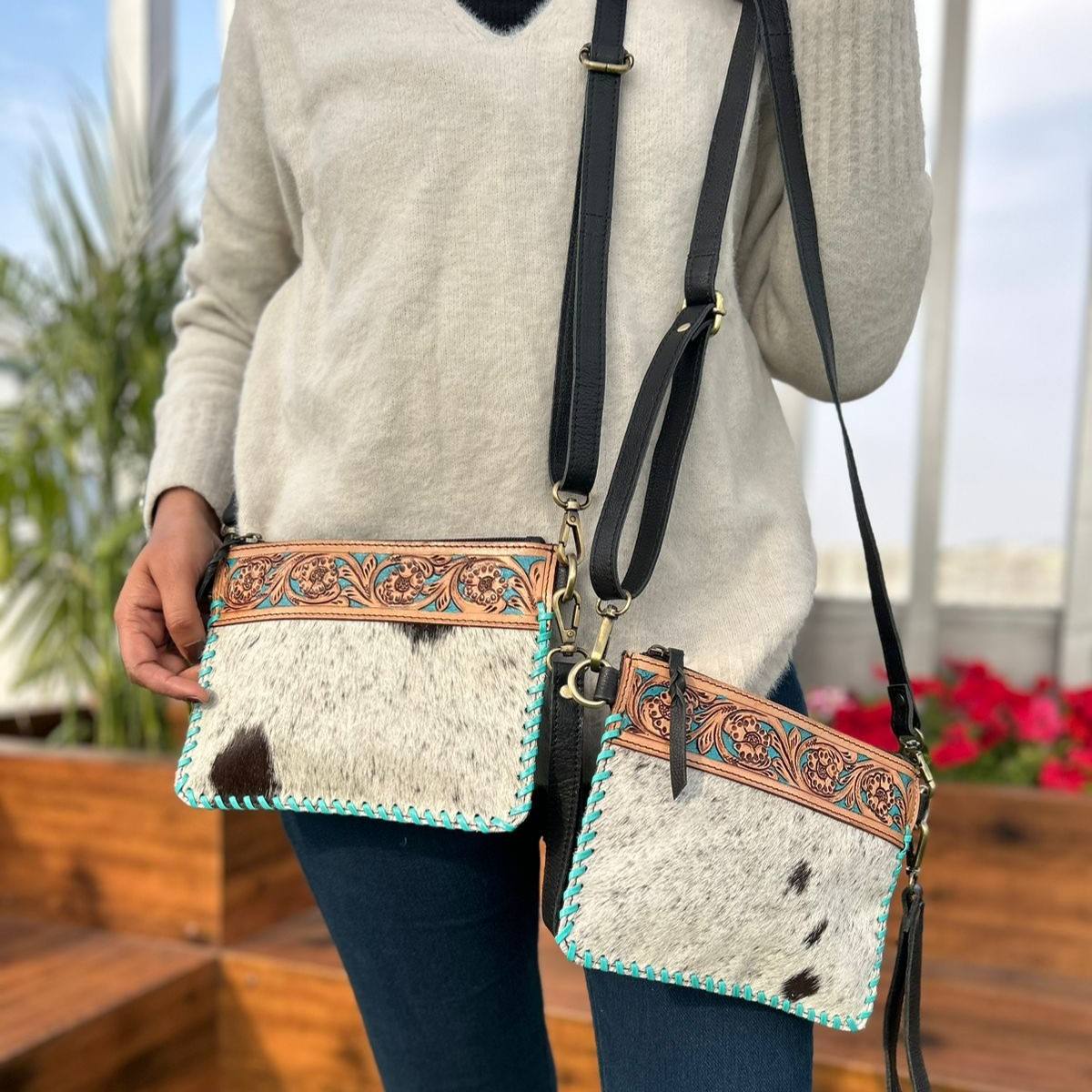 Black With Turquoise Tooling