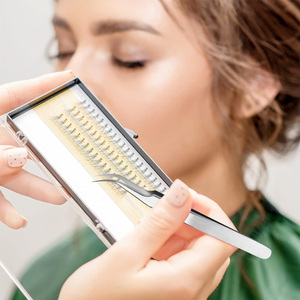 Prix de gros Marque privée Ensemble de pinces à épiler d'extension de cils en acier inoxydable Ensemble de pinces à épiler à pointe droite incurvée à prise parfaite - Product Image 6