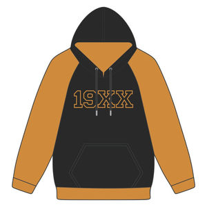 Sweat à capuche brodé Alpha APA Premium Noir & Or Vieilli Manches Raglan Vêtements de Fraternité Grecque Divine Nine Année de Fondation 190X - Product Image 2